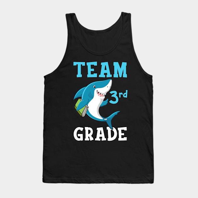 3rd Grade Teacher Student Shirts Shark Back To School Gift Tank Top by hardyhtud